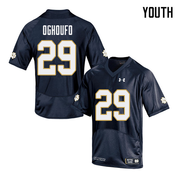 Youth #29 Ovie Oghoufo Notre Dame Fighting Irish College Football Jerseys Sale-Navy